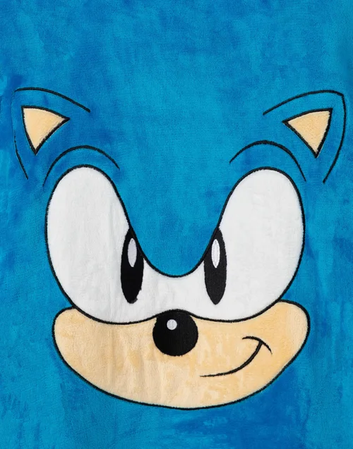 Sonic the Hedgehog Kids Blue Blanket Hoodie - One Size Image 3