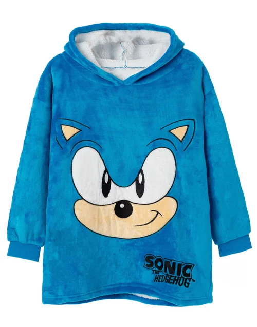Sonic the Hedgehog Kids Blue Blanket Hoodie - One Size Image 1