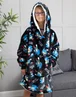Sonic The Hedgehog Kids Black Sonic & Logo Blanket Hoodie - One Size Image 2