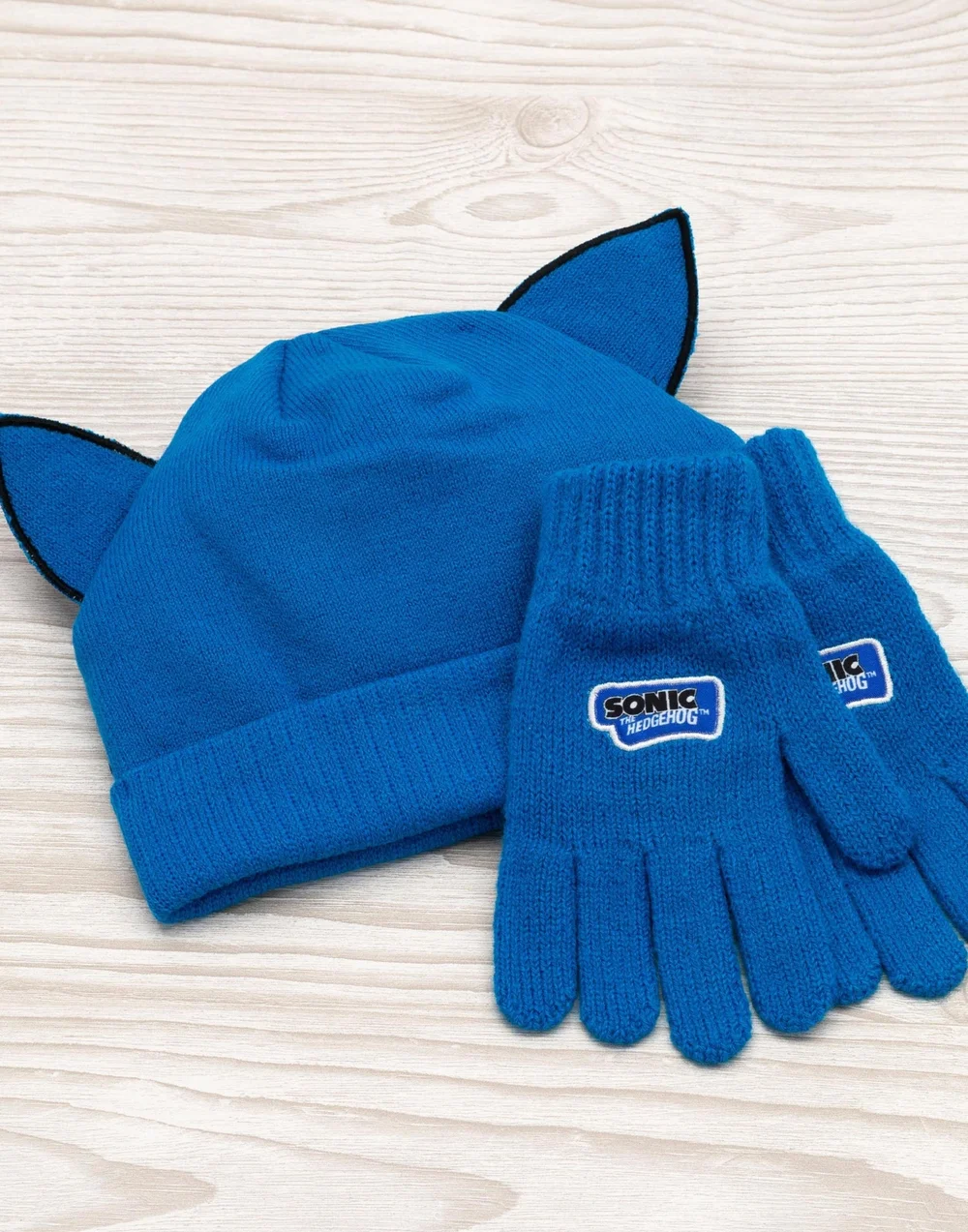 Sonic the Hedgehog Kids Character Beanie & Gloves Blue Set - One Size Image 2