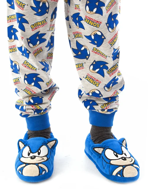 Sonic The Hedgehog Boys Blue 3D Slippers (9 Younger - 2.5 Older) - Size 2.5 Infants Footwear Image 3