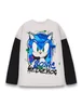 Sonic The Hedgehog Unisex Kids Grey Graffiti Long Sleeved T-Shirt (4 - 12 Years) - Age 5-6 Years Image 1