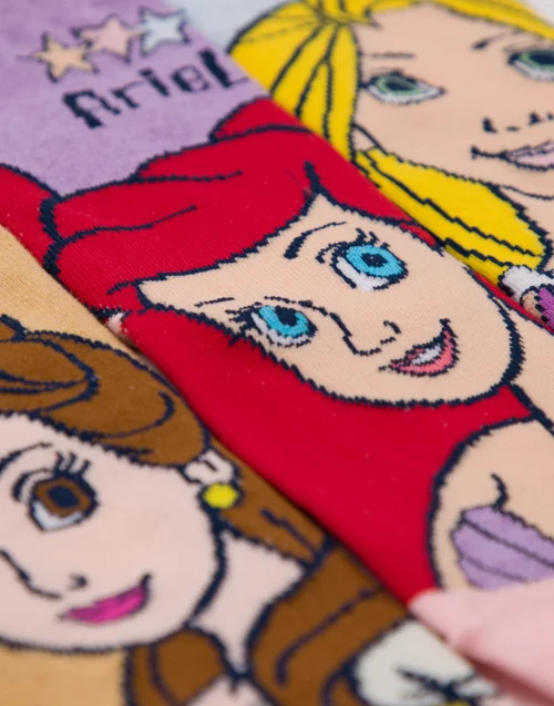 Vanilla Underground Disney Princess Kids Multicoloured 5 Pack Calf Socks - Size 6-8 Image 3