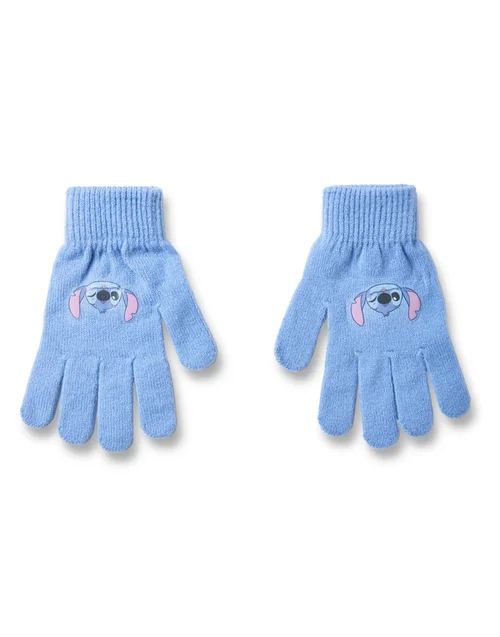 Disney Kids Stitch Character Face Beanie & Gloves Blue Set - One Size Image 2