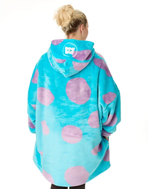 Disney Unisex Blue Monster Inc Sully Blanket Hoodie - One Size Image 2