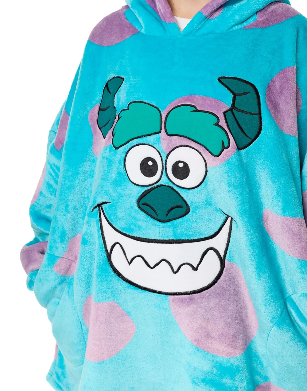 Disney Unisex Blue Monster Inc Sully Blanket Hoodie - One Size Image 3