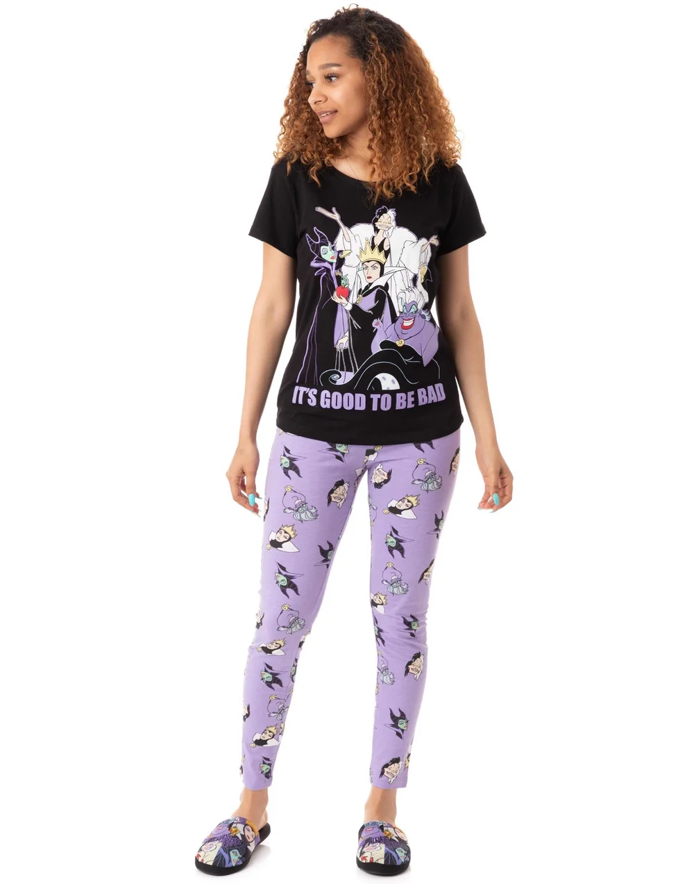 Vanilla Underground Disney Villains Adults Good To Be Bad Black PJs - Medium Image 1