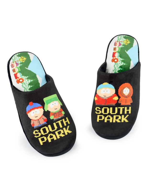 Vanilla Underground South Park Adults Pixel Scene Mule Black Slippers