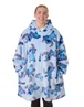 Vanilla Underground Disney Adults Stitch Character Zip Through Blanket Blue Hoodie - One Size Image 1
