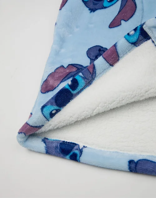 Vanilla Underground Disney Adults Stitch Character Zip Through Blanket Blue Hoodie - One Size Image 4