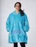 Vanilla Underground Disney Adults Applique Ears & Lettering Blue Blanket Hoodie - One Size Image 3