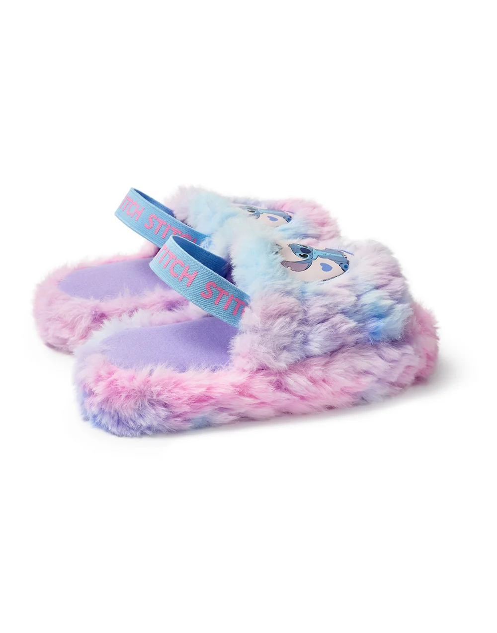 Vanilla Underground Disney Adults Multicoloured Fluffy Ombre Stitch Character Slider Slippers - Size 7-8 Image 2