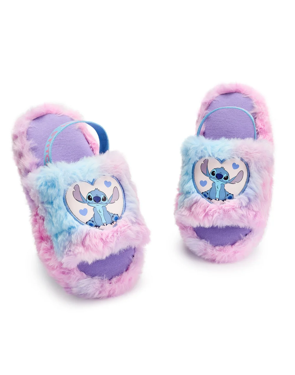 Vanilla Underground Disney Adults Multicoloured Fluffy Ombre Stitch Character Slider Slippers - Size 7-8 Image 1