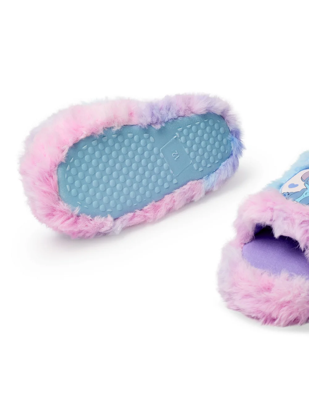 Vanilla Underground Disney Adults Multicoloured Fluffy Ombre Stitch Character Slider Slippers - 7-8 Image 4