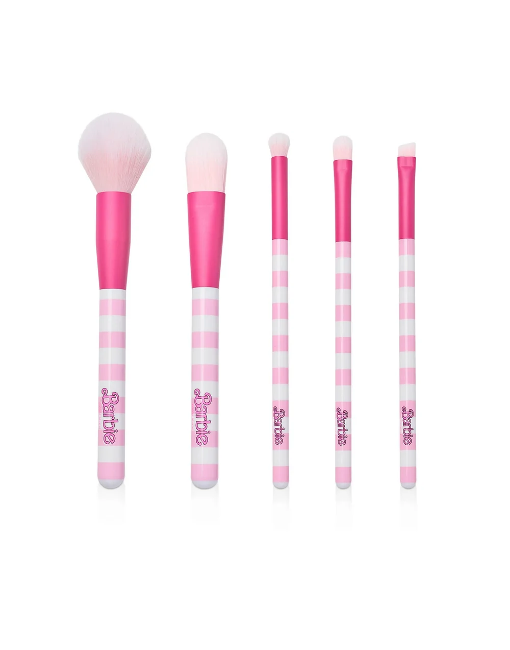 Vanilla Underground Barbie Adults Retro Stripe Makeup Brush Pink Set - One Size Image 2