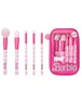 Vanilla Underground Barbie Adults Retro Stripe Makeup Brush Pink Set - One Size Image 1