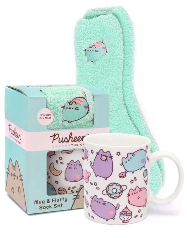 Pusheen Womens Green Multi Character Mug & Sock Gift Set