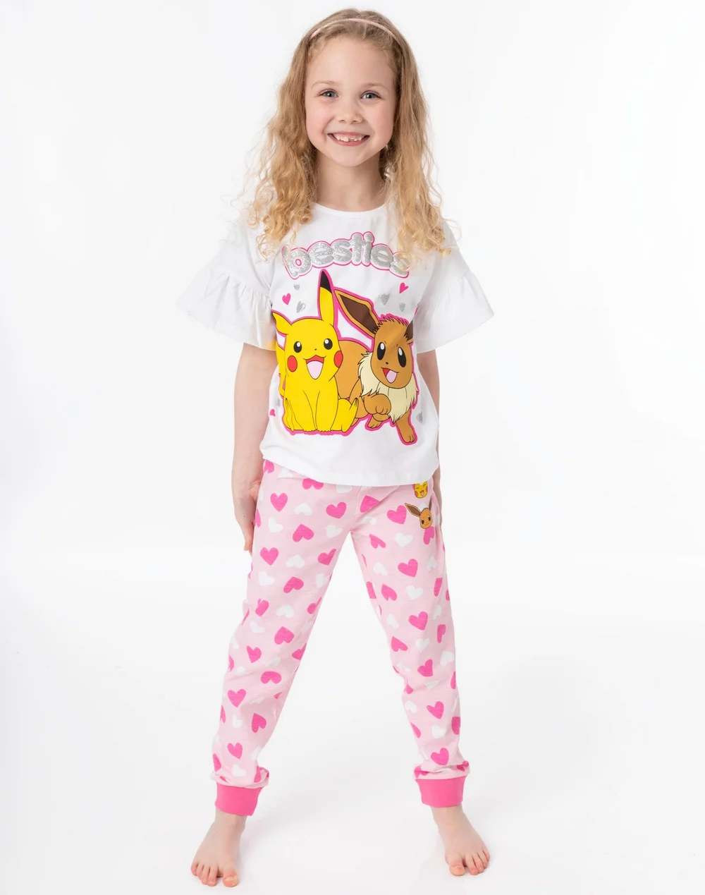 Pokemon Kids White Pikachu Eeevee Pyjama Set (3 - 12 Years) - Age 5-6 Years Image 2