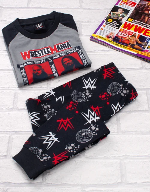 Vanilla Underground WWE Kids Wrestlers Photographic Print Grey PJs - Age 10-11 Years Image 3