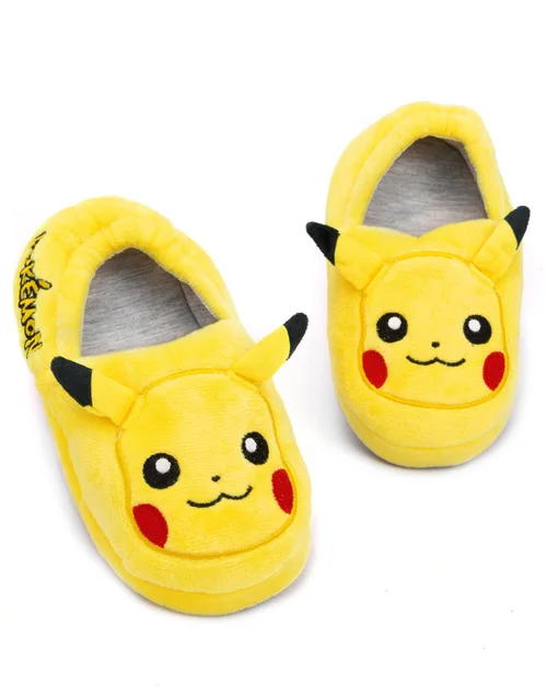 Pokemon Boys Yellow Pikachu Novelty 3D Slippers (10 Younger - 2.5 Older) - Size 1 Infants Footwear Image 1