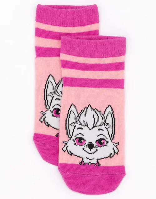 Paw Patrol Girls Pink Calf Socks Set Of 5 (Younger 3-12) - Size 6-8.5 Image 2