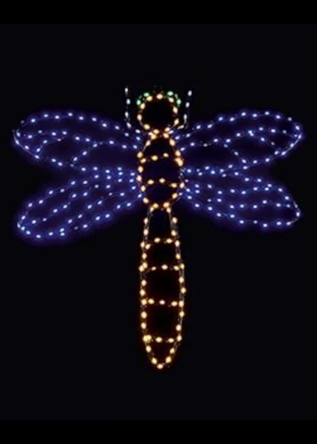 Premier Decorations White LED Lit Dragonfly Motif Wall Sign