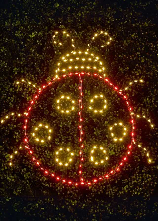 Premier Decorations White LED Lit Ladybird Motif Wall Sign
