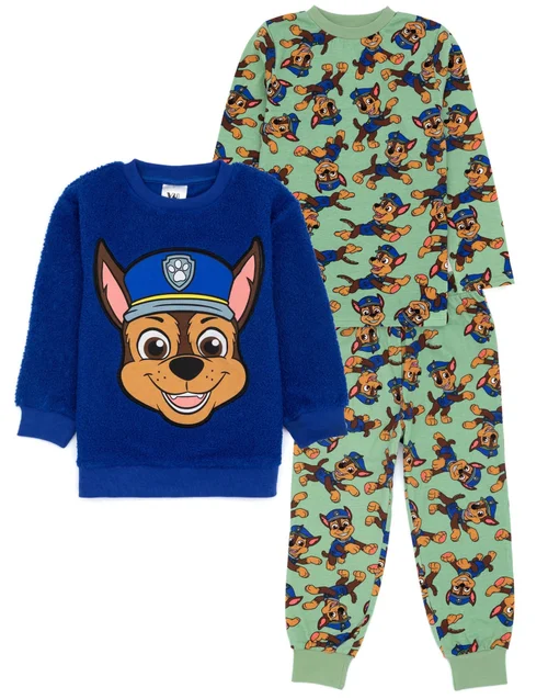 Vanilla Underground Paw Patrol Kids Chase Applique & Green PJs - Age 4-5 Years Image 1