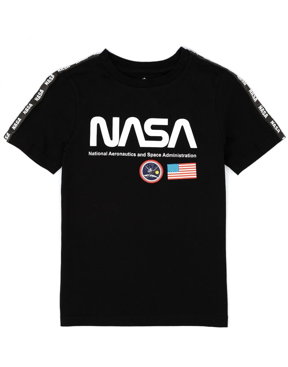Vanilla Underground NASA Kids Black T-Shirt - Age 7-8 Years Image 1