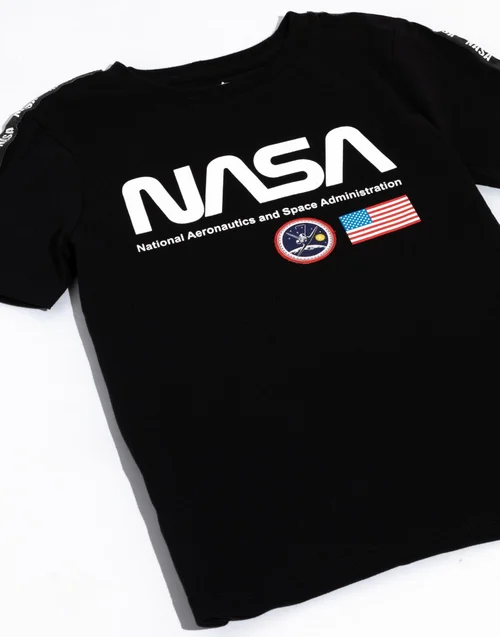 Vanilla Underground NASA Kids Black T-Shirt - Age 7-8 Years Image 3