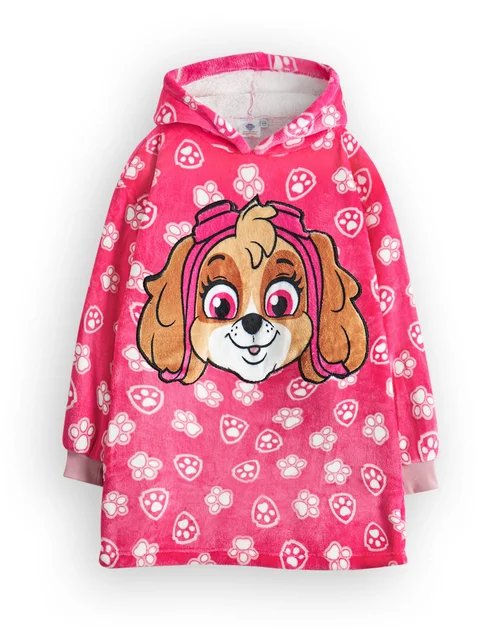 Vanilla Underground Paw Patrol Kids Pink Blanket Hoodie - 6-7 Yrs Image 1
