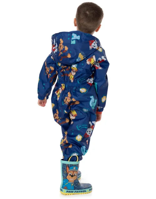 Paw Patrol Boys Blue Marshall Rubble & Chase Puddle Suit (2-7yrs) - Age 6-7 Years Image 3