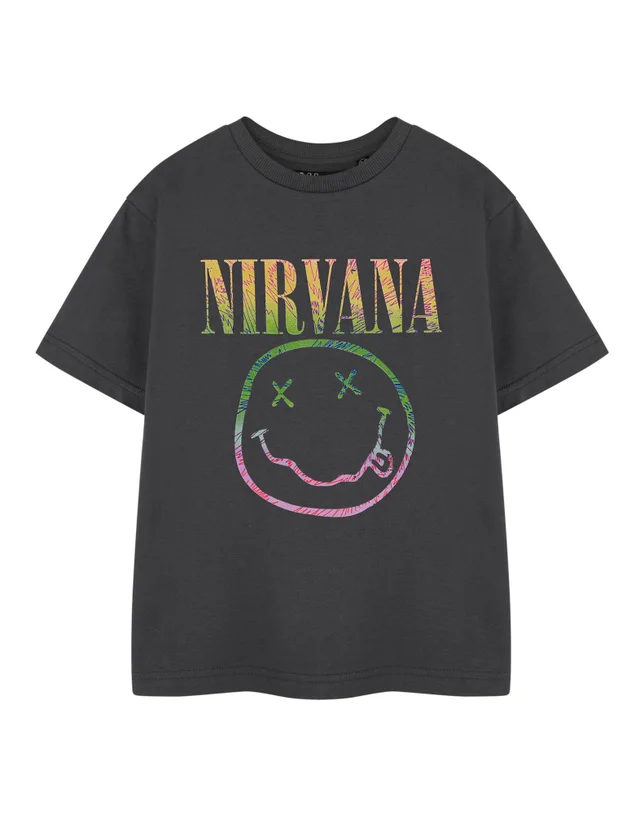Vanilla Underground Nirvana Kids Rainbow Logo Grey T-Shirt
