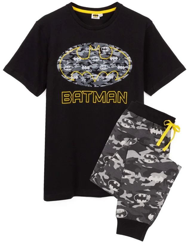 Vanilla Underground DC Comics Adults Camo Logo Black PJs