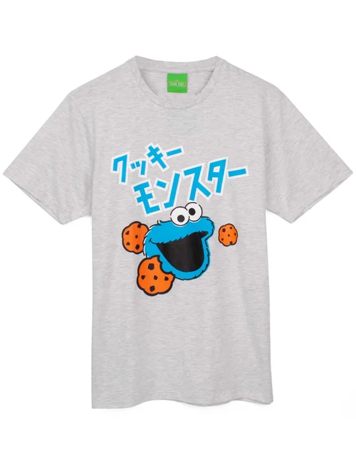 Vanilla Underground Sesame Street Adults Cookie Monster Japanese Text Blue PJs - Medium Image 4