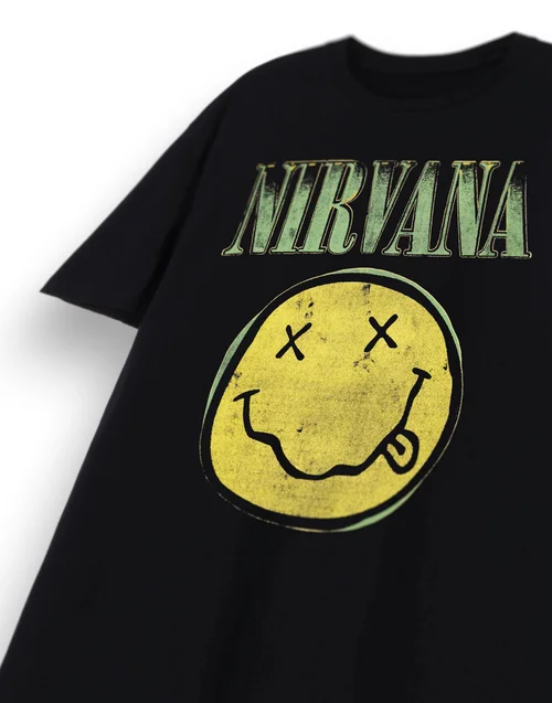 Vanilla Underground Nirvana Adults Classic Logo Black T-Shirt - 2XL Image 5