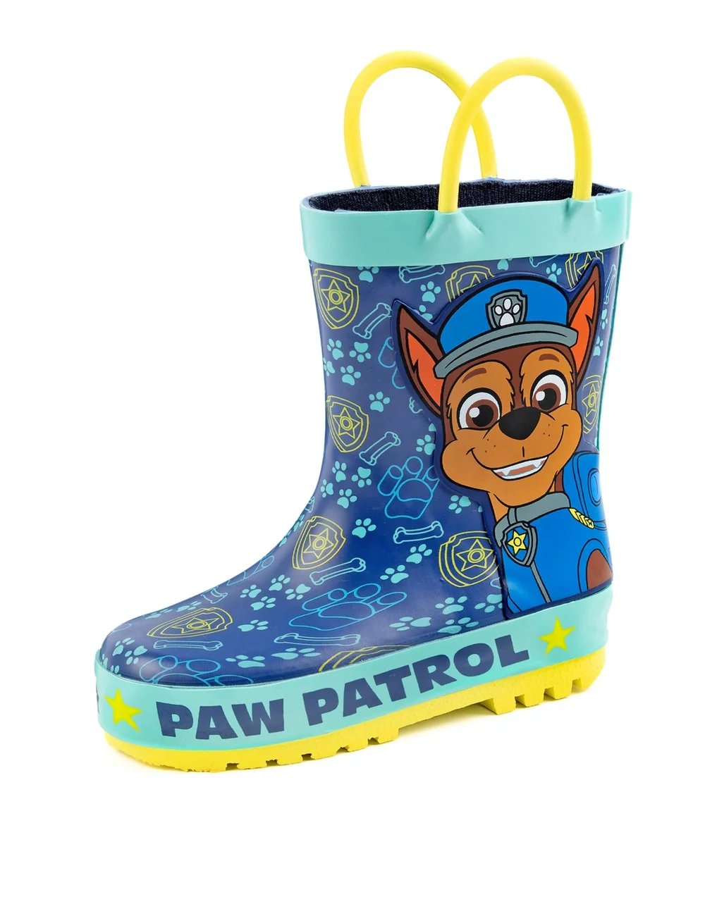 Vanilla Underground Paw Patrol Kids Chase Graphic Wellington Boots with Handles Blue - Size 6 Infants Footwear Image 1