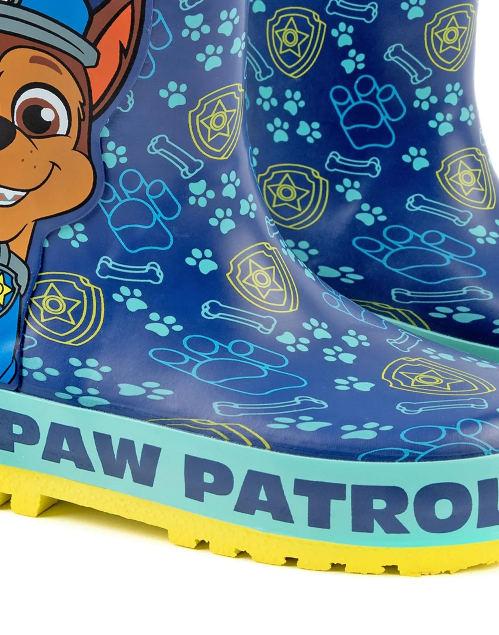 Vanilla Underground Paw Patrol Kids Chase Graphic Wellington Boots with Handles Blue - 6 Intants Image 4