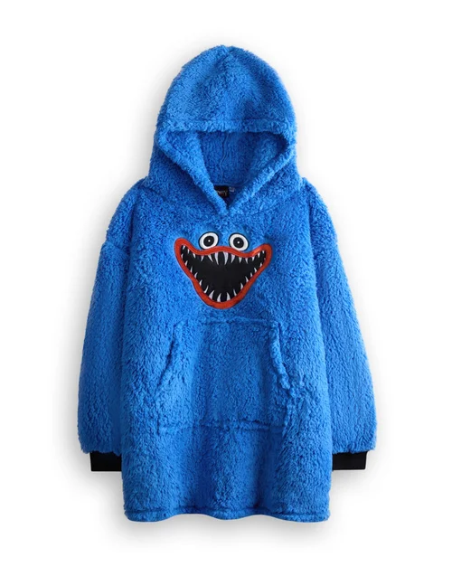 Vanilla Underground Poppy's Playtime Kids Character Embroidery Blanket Blue Hoodie - One Size Image 1