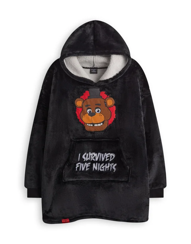 Vanilla Underground Five Nights At Freddy's Kids Character Blanket Black Hoodie