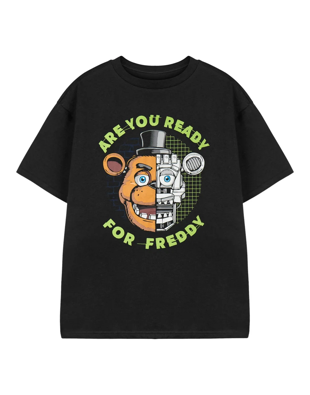 Vanilla Underground Five Nights At Freddy's Kids Are You Ready Black T-Shirt - 11-12 Yrs Image 1