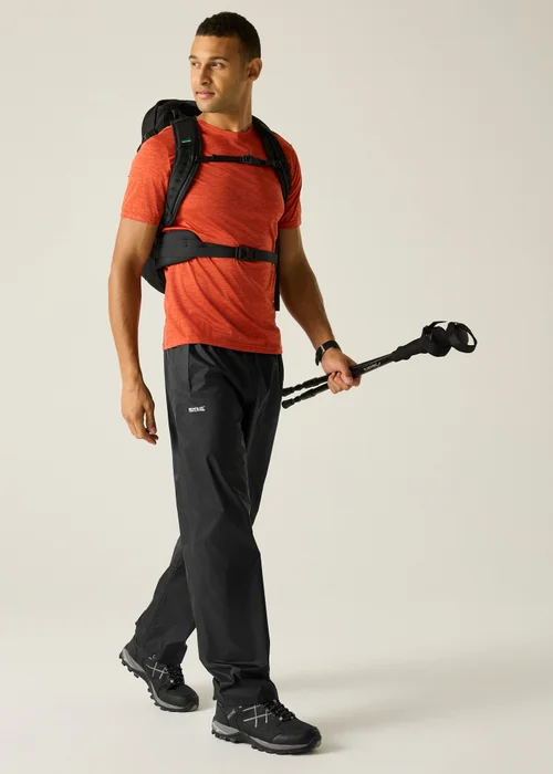 Regatta Kids Pack It Black Waterproof Breathable Isolite Overtrousers - XS Image 3