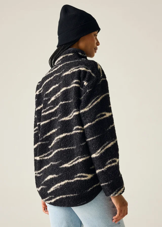 Regatta Black/ White Frankie Borg Half Zip Fleece