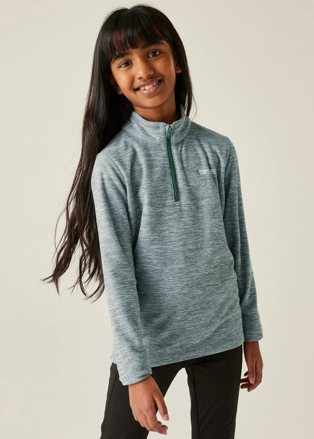 Regatta Forest Green Kids' Hot Shot Marl Durable Fleece (3-16yrs) - 097 Image 1