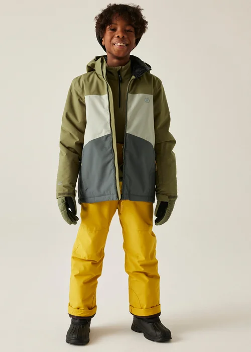 Dare2B Grey Green Kids' Send It! Jacket Waterproof Insulated Jacket (3-16yrs) - Age 13 Years Image 3
