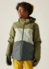 Dare2B Grey Green Kids' Send It! Jacket Waterproof Insulated Jacket (3-16yrs) - Age 13 Years Image 1