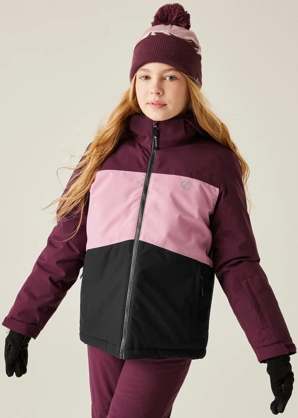 Dare2B Aubergine Kids' Send It! Jacket Waterproof Insulated Jacket (3-16yrs) - Age 5-6 Years Image 1