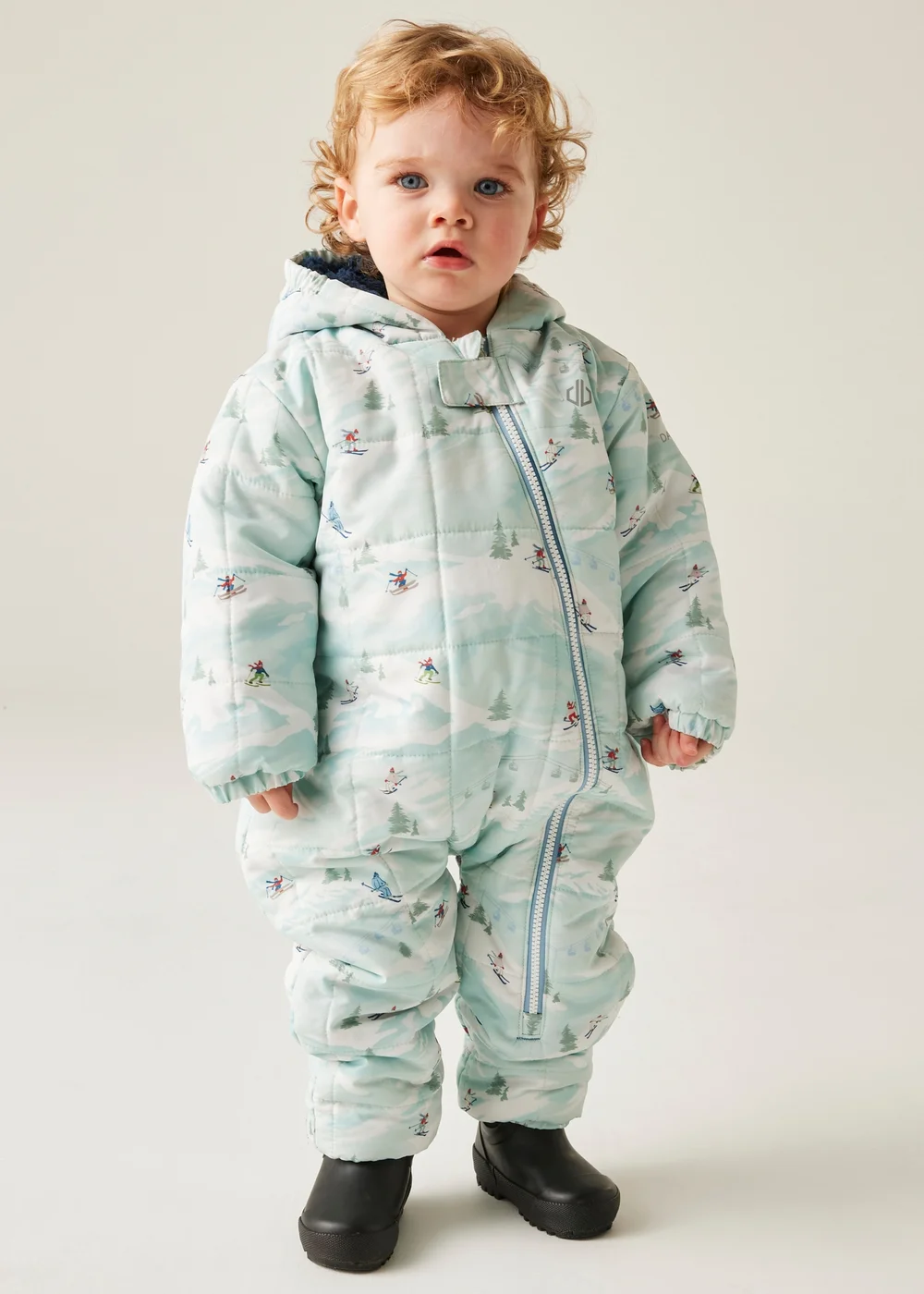 Dare2B Grey/Blue Kids' Bambino II Showerproof Waterproof Insulated Snowsuit (0-72 months) - 24 - 36 MONTHS Image 1