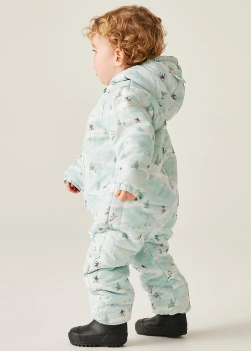Dare2B Grey/Blue Kids' Bambino II Showerproof Waterproof Insulated Snowsuit (0-72 months) - 24 - 36 MONTHS Image 3