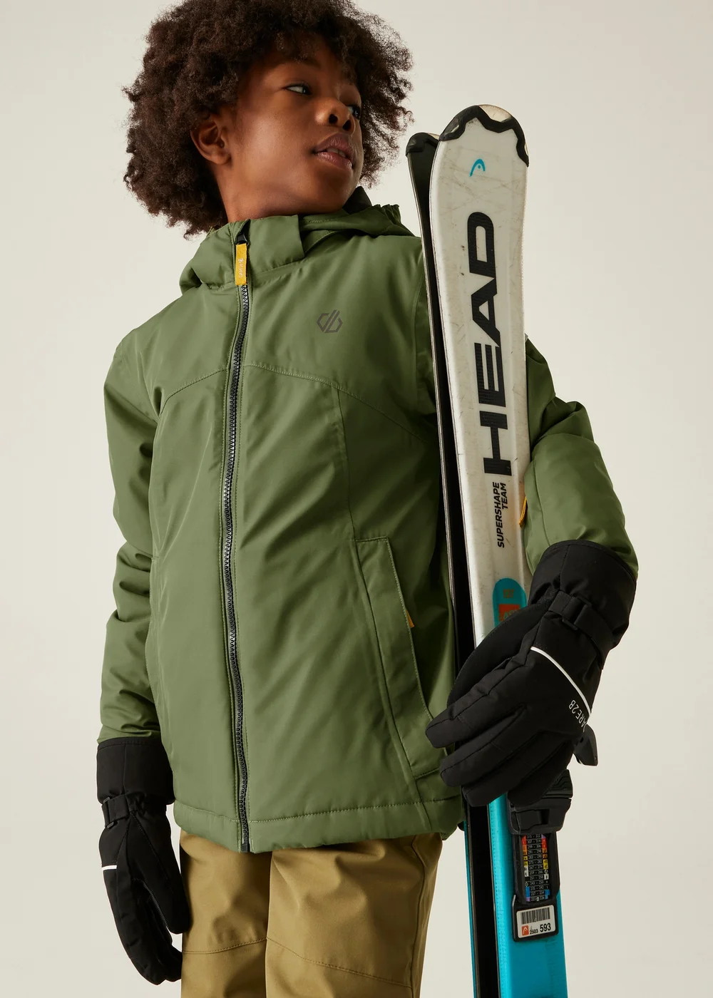 Dare2B Soft Green Kids' Impose V Waterproof Insulated Jacket (3-16yrs) - Age 7-8 Years Image 1